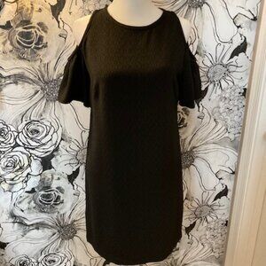 ANN TAYLOR LOFT Women's Black Dress with Bare Shoulder Short Sleeves SIZE 00